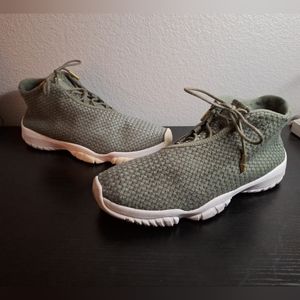 Jordan Future Mens size 9 shoes Iron Green White Woven Athletic Sneakers